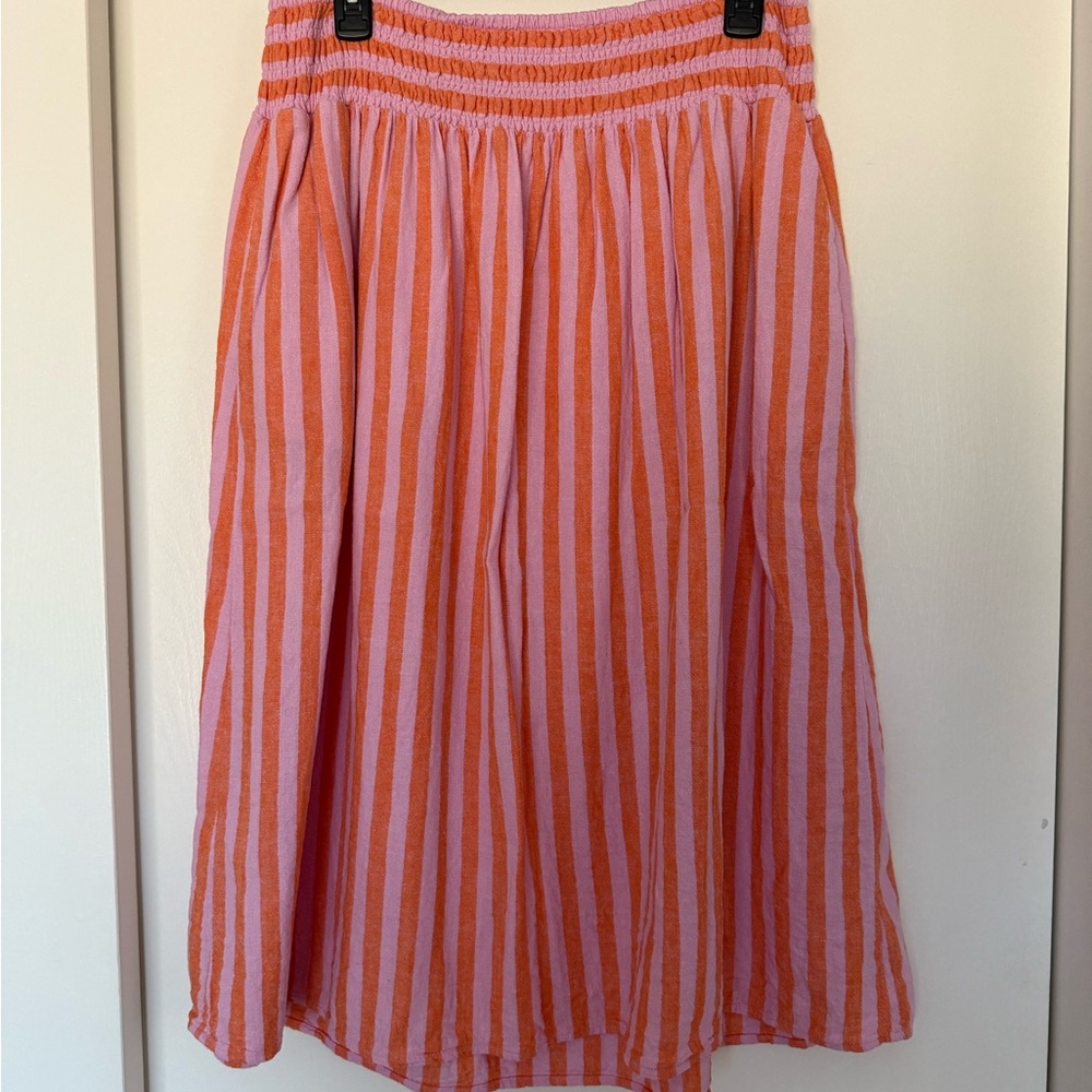 a new day Orange and Pink Striped A-Line Skirt